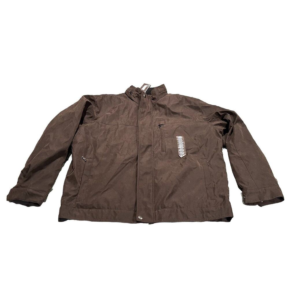Michael Kors Quilted Plus Hideaway Hood Jacket Men’s Dark BrownXXL 287971